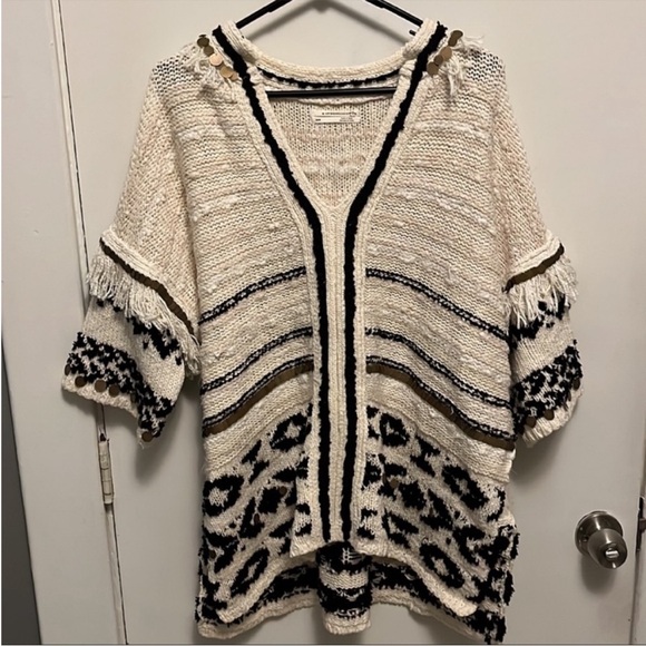Anthropologie Margot fringe poncho sweater - Picture 4 of 16